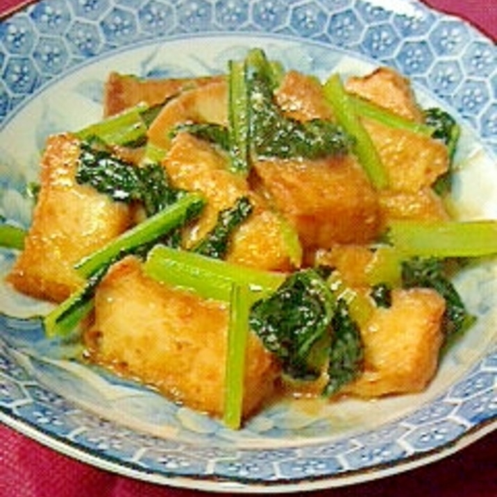 ご飯が進む~♪厚揚げと青菜の味噌炒め